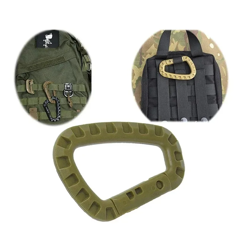 Tactical Carabiner Set Plastic Steel Quick Hook Webbing Grimlock Lock Keychain Key Chain Outdoor Backpack Karabiner Buckle
