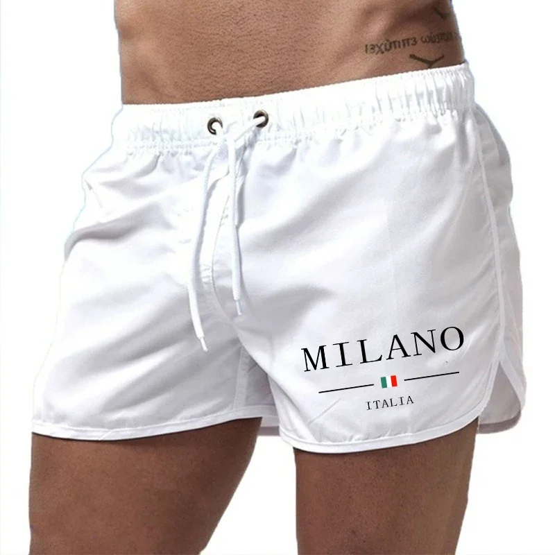 Men's Beach Shorts 2025 Summer Urban Print Beach Trunks Jogging Casual Quick Drying Swimming Homme Surf Lightweight Shorts