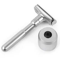 New Adjustable Safety Razor Mens Folding Shaving Double Edge Classic Safety With 5 PCS Titanium Coated Blades Shaver Razor Blade 1