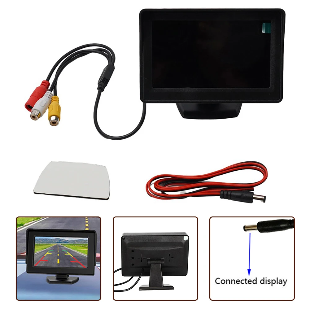 

1x 5.0 Inch TFT LCD High-definition Digital Reversing Display Screen DC 9-32V 3W 800 (H) * 480 (V) ABS Car Monitor Electronics