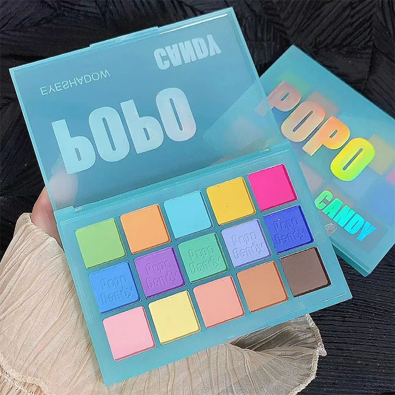 15 Colors Pastel Eyeshadow Palette Neon Pigments Long-lasting Waterproof Matte Eye Shadow Palette