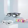 Adult swimming goggles, fog shaped swimming goggles, UV resistant, clear vision with earplugs, and 2 male and female nose lenses 6