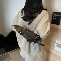 Sacs à bandoulière en PU avec fermeture éclair, Niche en forme de homard, sacs pour dames de haute qualité, couleur unie, rivets, sacs à bandoulière à la mode, 2025 4