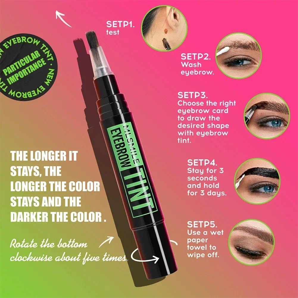 Brush Brow Tint Dye Waterproof Longlasting Black Brown Color Brow Gel Paint Tint Mascara Makeups Tool Brow Enhancer Cream Makeup 6