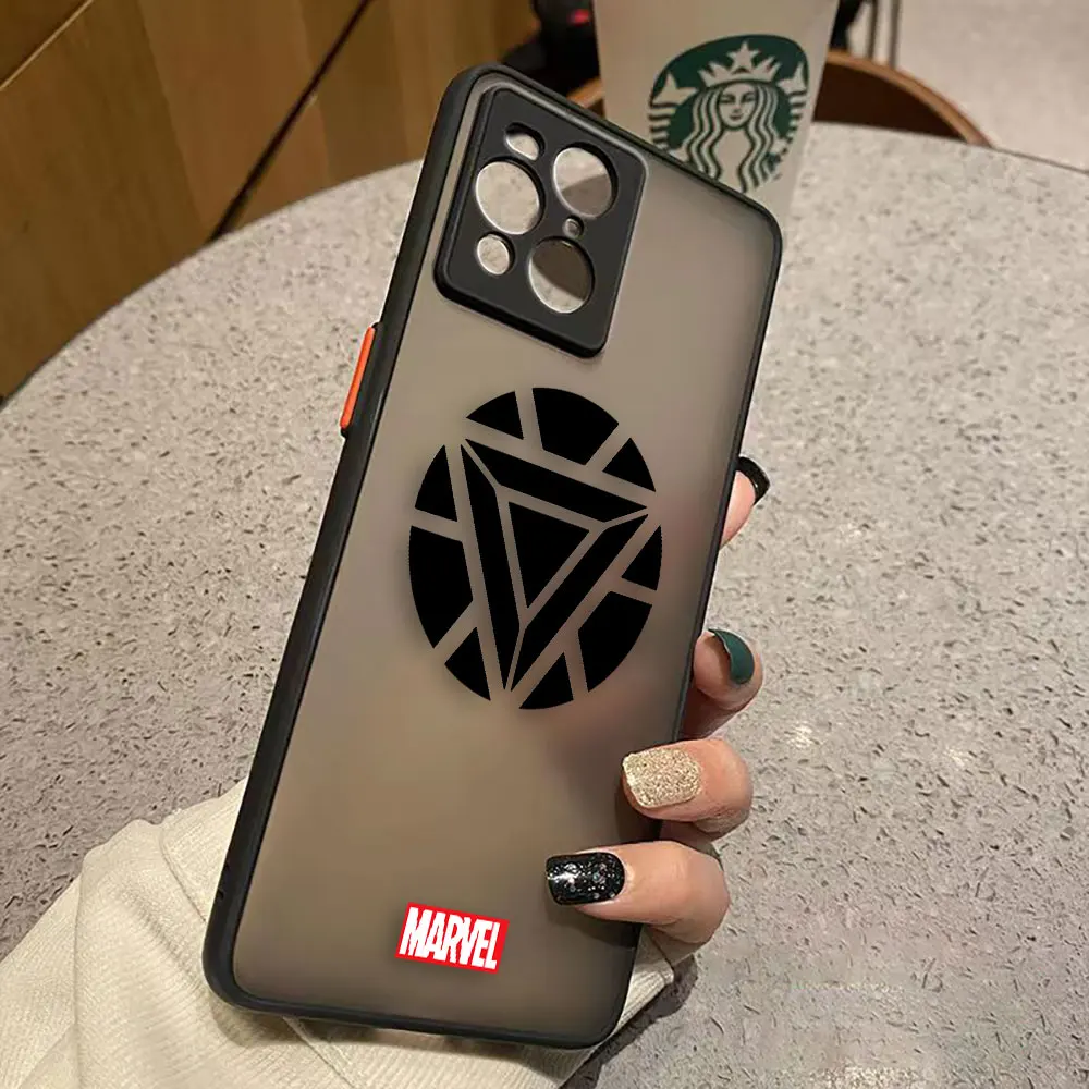 thumbnail image 1 of Funda mate para OPPO Realme 10 9 9I 8 8I 7 7I 6 5 3 FIND X3 X4 PRO 4G 5G Funda Coque Funda Marvel Logo Lron Spider-Aan, 1 of 5