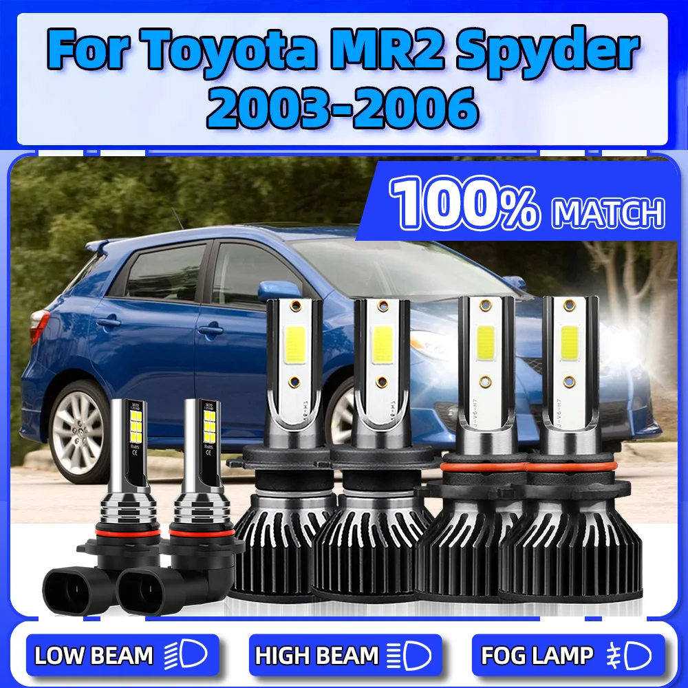 

LED Headlight Bulbs 60000LM Super Bright Auto Lamps 12V Fog Lights 6000K Car Headlamps For Toyota MR2 Spyder 2003 2004 2005 2006