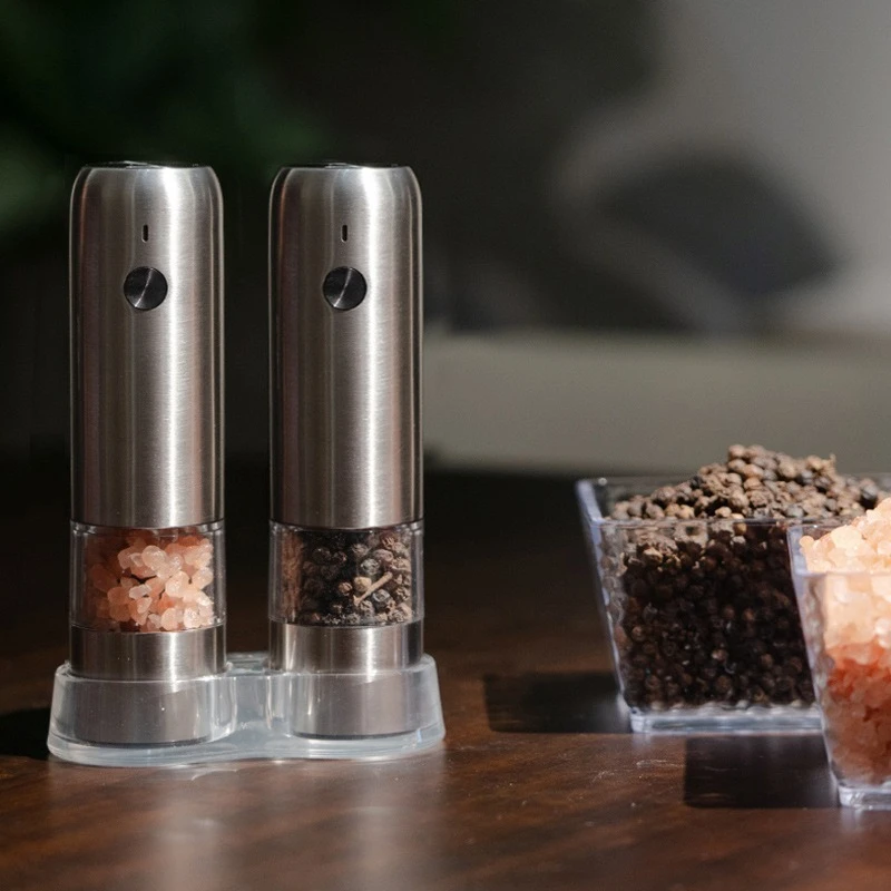 USB Rechargeable Electric Salt and Pepper Grinder Adjustable Coarseness Large Capacity Auto Spices Grinders Kitchen Cooking Tool