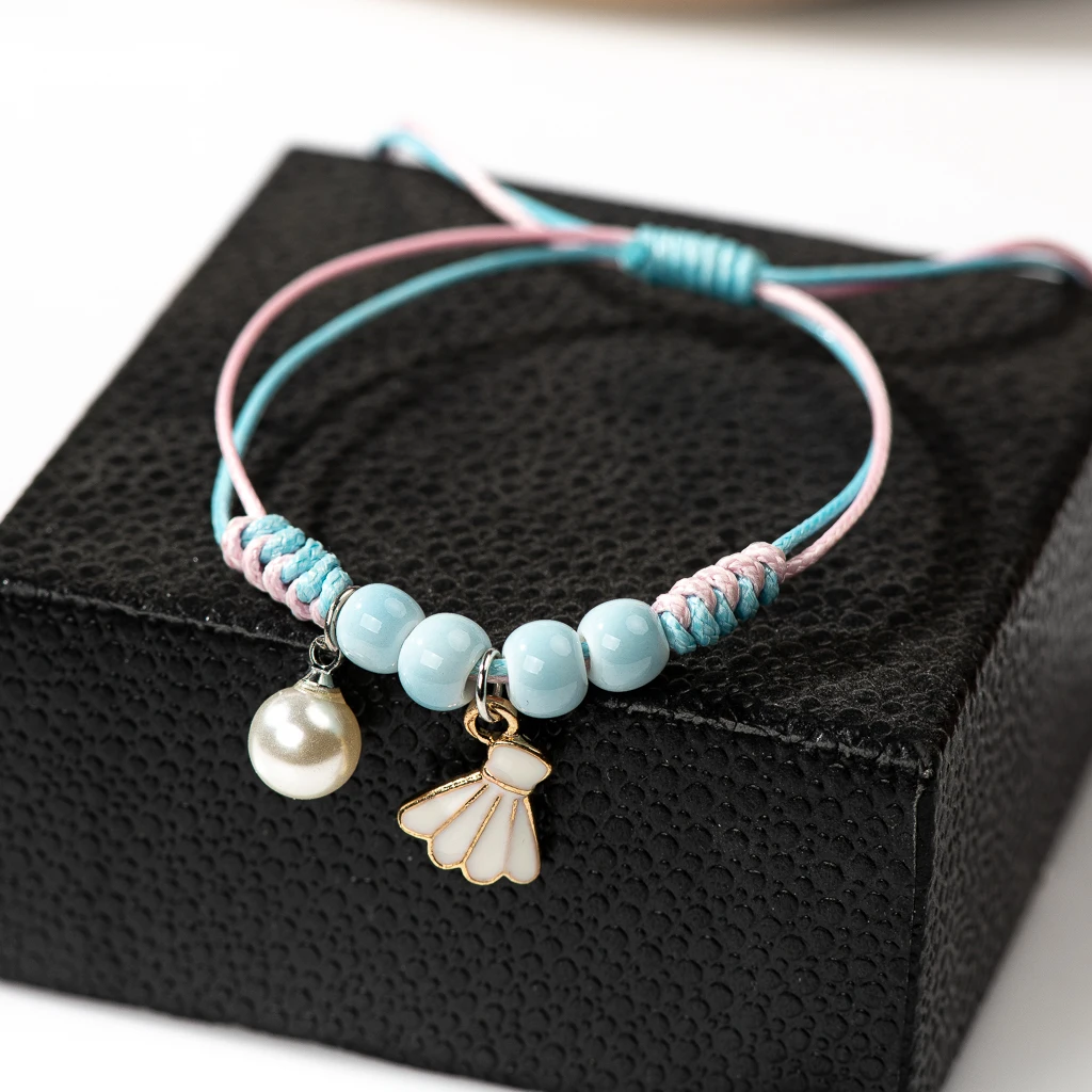 Bracelet Jewelry Cute Metal Drip Glaze Pendant Hand-Wowen Gift Bracelets Bangles For Women Girl Children #MZ101