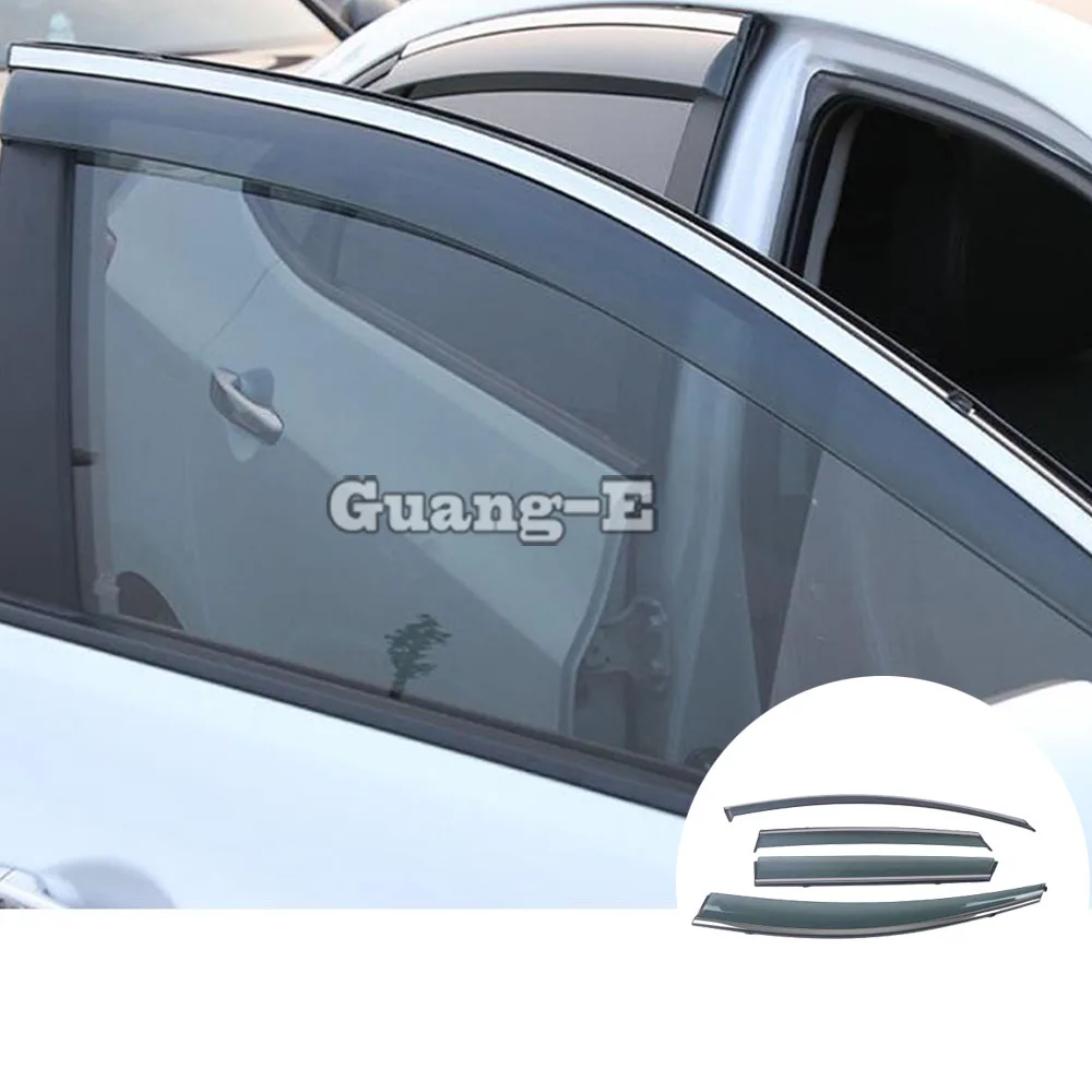 Car Cover Plastic Window Glass Wind Visor Rain/Sun Guard Vent Frame Lamp 4PCs For Renault Kadjar