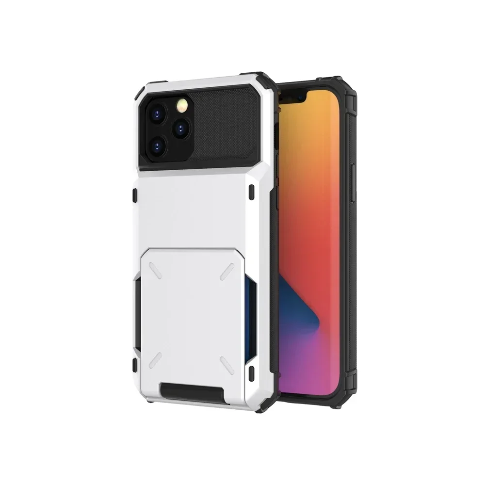 Luxury Flip Card Holder Armor Phone Case with Shockproof Plating Cover