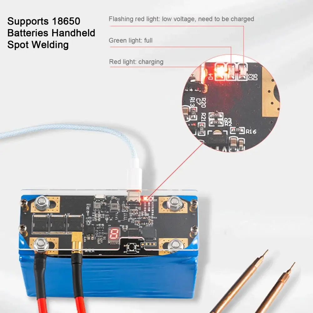 

Professional Supports 18650 Batteries Spot Welder Mini Spot Welder Type-C Ports DIY