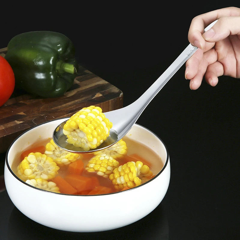 Small Hat Ramen Soup Ladle Rice Serving Spoon Stainless Steel Tablespoons Long Handle Tableware stainless steel spoon soup spoon