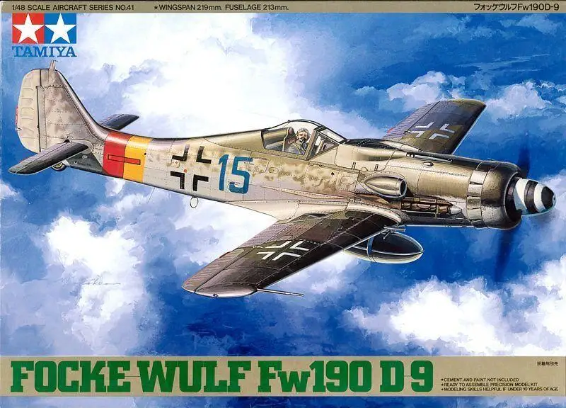 Tamiya 61041 Kit Di Aeromodelli In Scala 1/48 Luftwaffe Focke-Wulf Fw 190 D-9