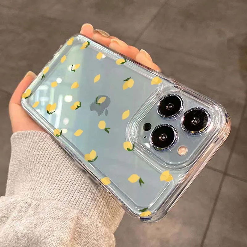 Vibrant Yellow Lemon Shockproof Transparent Phone Case