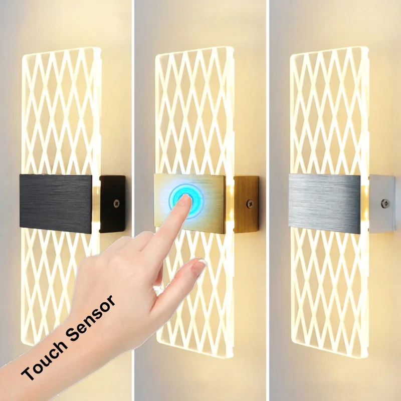 

Lámpara LED de pared con Sensor táctil, candelabro moderno de acrílico, iluminación interior nórdica de 6W, decoración