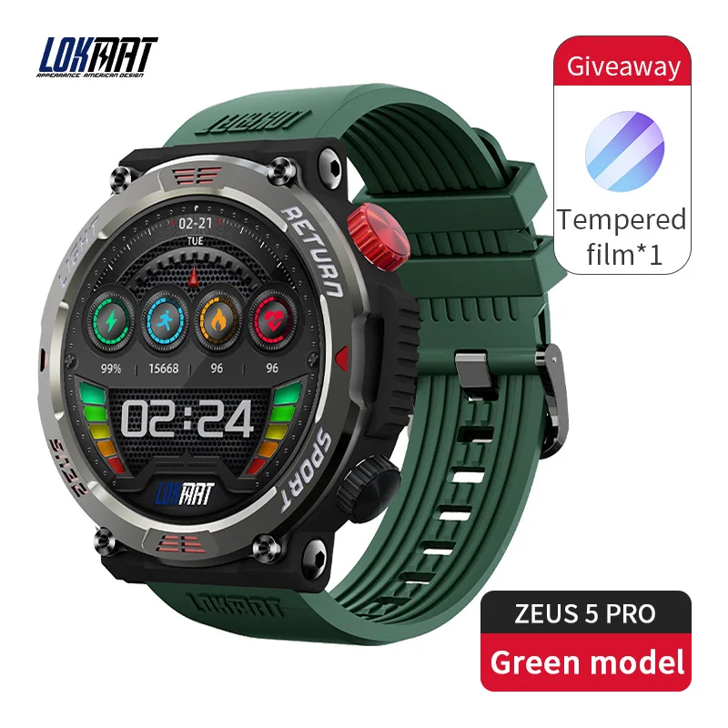 

LOKMAT Flashlight Smart Watch 50M Waterproof BT Calls Watch Support PayPal Fitness Tracker Message Push Smartwatches for Phone