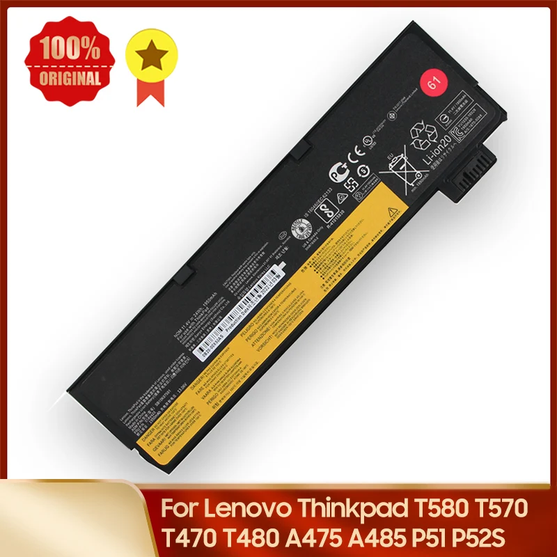 New Replacement Battery for For Lenovo Thinkpad T580 T570 T470 T480 A475 A485 P51 P52S 61+ SB10K97581 24Wh 48Wh
