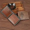 Men Inserts Foldable Wallets Picture Coin Slim Purses Business Money Credit ID Cards Holders Vintage Protection Capacity Bags 4