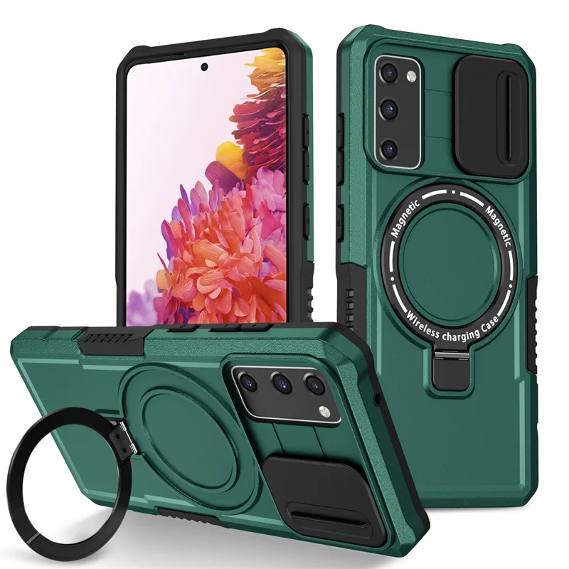 Shockproof Armor Case with Magsafe Wireless Charging and Magnetic Ring Holder