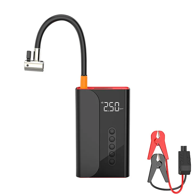 

2021 new portable jump starter 2in1 with air pump inflator buit-in air pump car inflator Auto Battery Booster