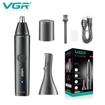 VGR Professional Nose Hair Trimmer Mini Hair Trimmer Electric Nose Trimmer 2 In 1 Clipper Portable Rechargeable Waterproof V-613 1