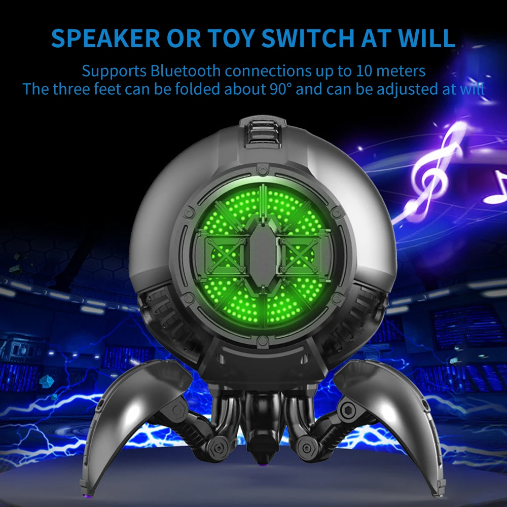 RGB Seven-color Light Cyberpunk Gravity Planet Subwoofer Gaming Desktop Laptop Speaker Wireless Bluetooth Card Radio Audio With