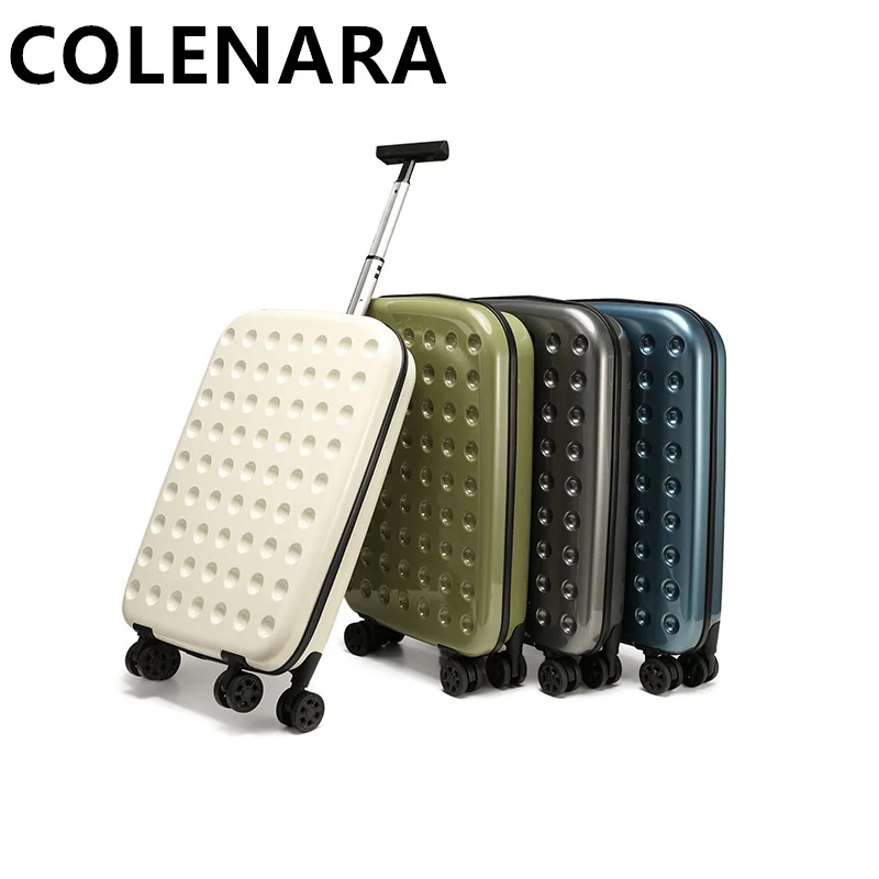 

Высококачественный чемодан COLENARA, деловая тележка, Женский Размер 20 дюймов, 24 дюйма, ASB + PC, складной легкий чемодан для хранения