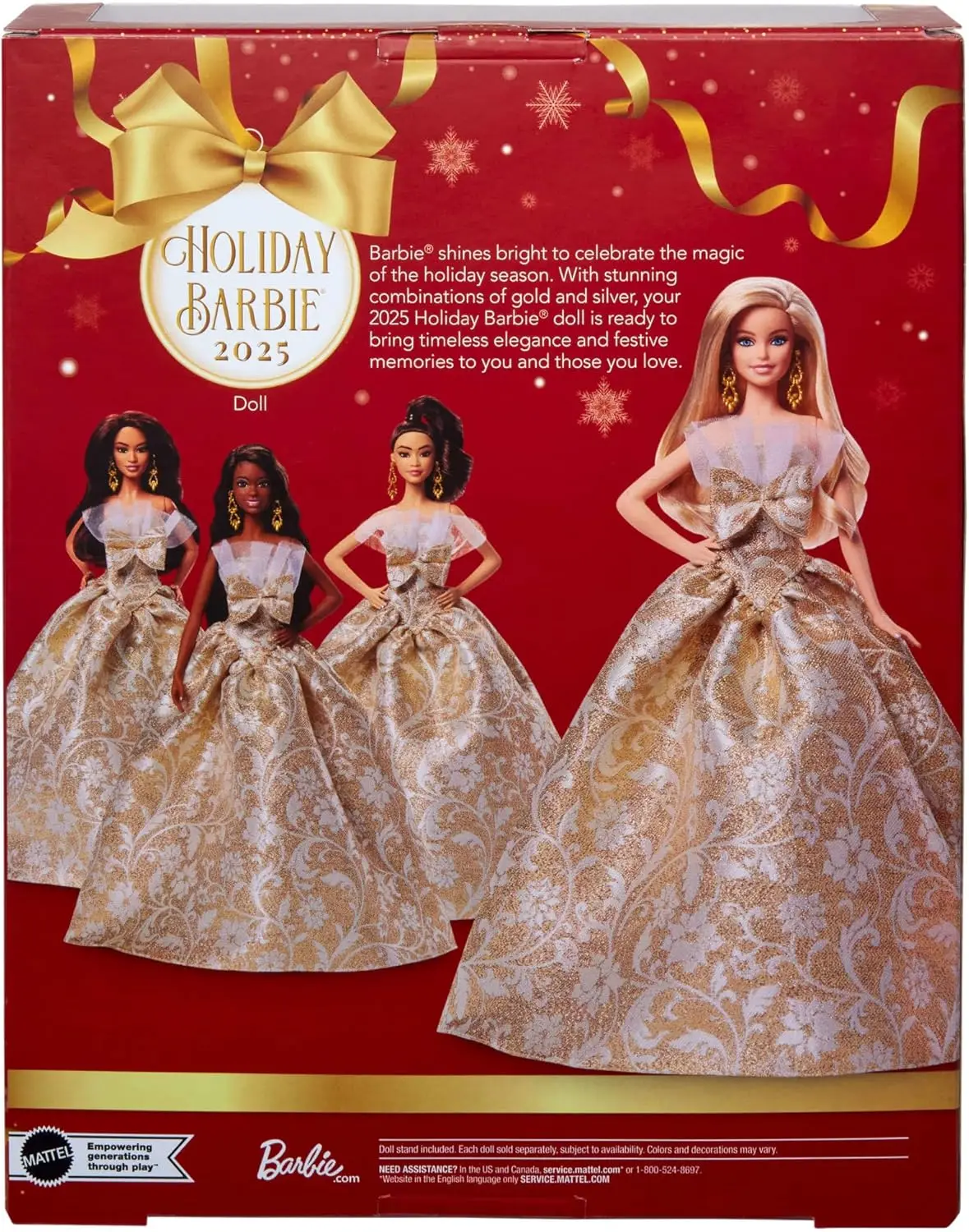 Original Barbie Signature Holiday 2025 Fashion Blonde Red Brown Hair  Collection Doll Silver Gold Gown Dress Girls Toy with Stand - AliExpress 26
