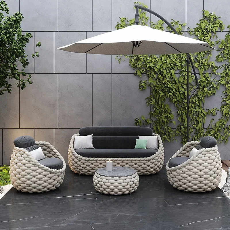 Elegant and Durable Outdoor Rattan Furniture Set with Modular Sectional Design