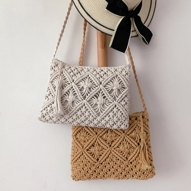 

Fashion Woven Hollow Out Shoulder Bags Straw Summer Crossbody Beach Travel Handbag Female Bag Women Messenger Bags Bolsa