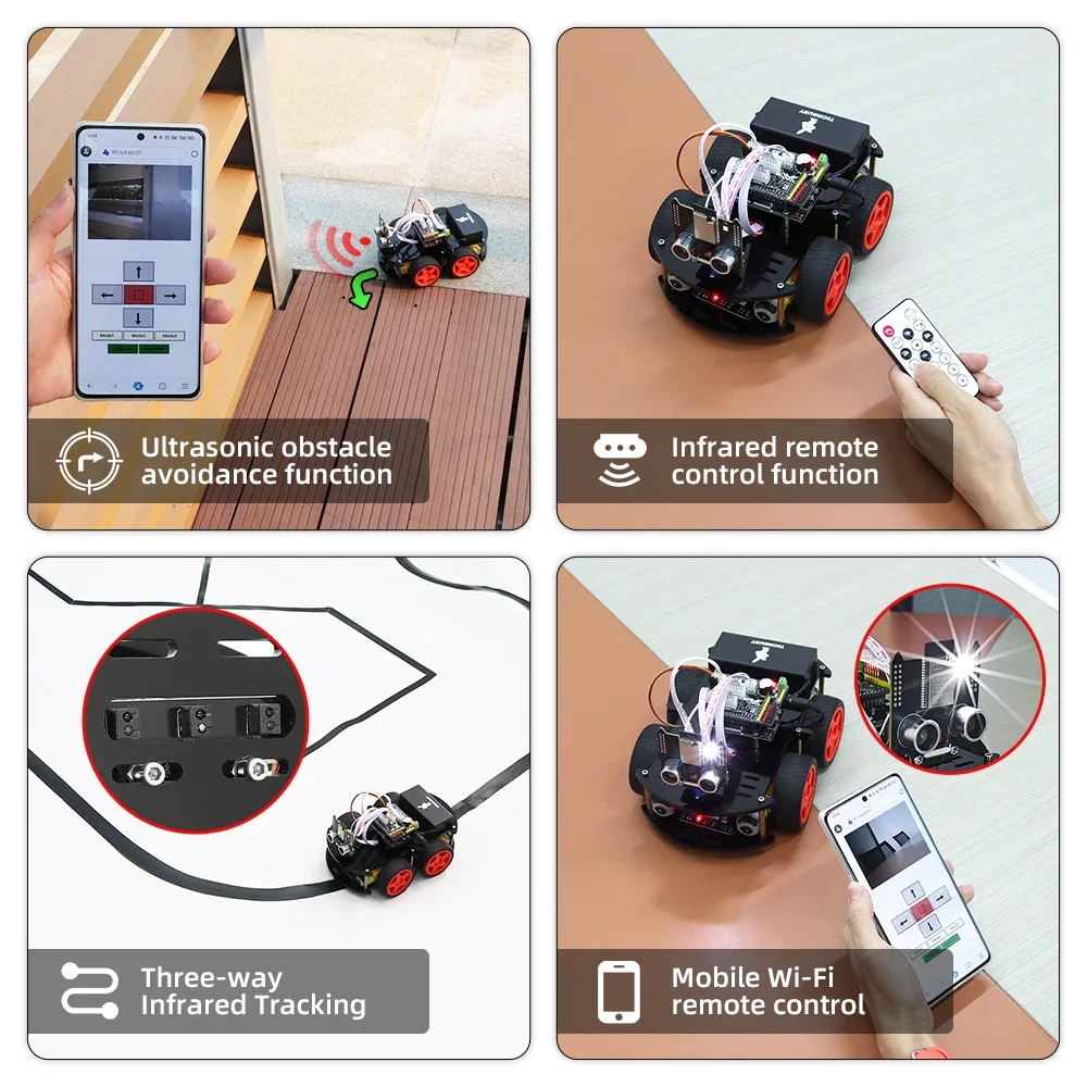 For ESP32 Cam Smart Robot Car For WiFi Wireless Transmission 4WD Kit Robotic