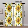 2pcs, Curtain Fabric Sunflower Aesthetic Polyester Easy Install (without rod) Thermal Insulation, and Room Darkening Functions 5