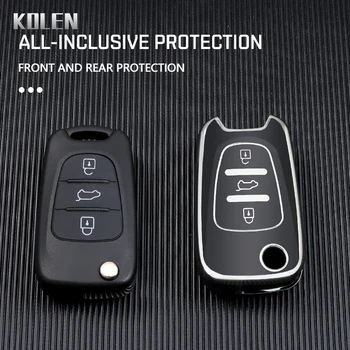 TPU Car Flip Key Case Cover Shell Fob per Hyundai I20 I30 Ix20 Ix35 Elantra Accent per KIA Sportage Rio 3 Soul Optima Ceed K5 K2 - TPU Car Flip Key Case Cover Shell Fob per Hyundai I20 I30 Ix20 Ix35 Elantra