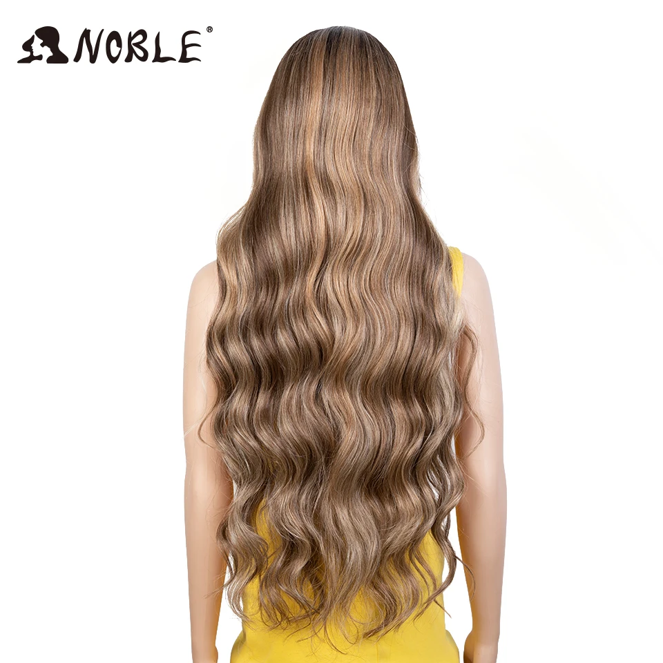 Noble Water Wave Synthetic Lace Front Wig 34 Inch Wet And Wavy Loose Deep Wave Frontal Wig Lace Wigs For Women Lace Front Wig