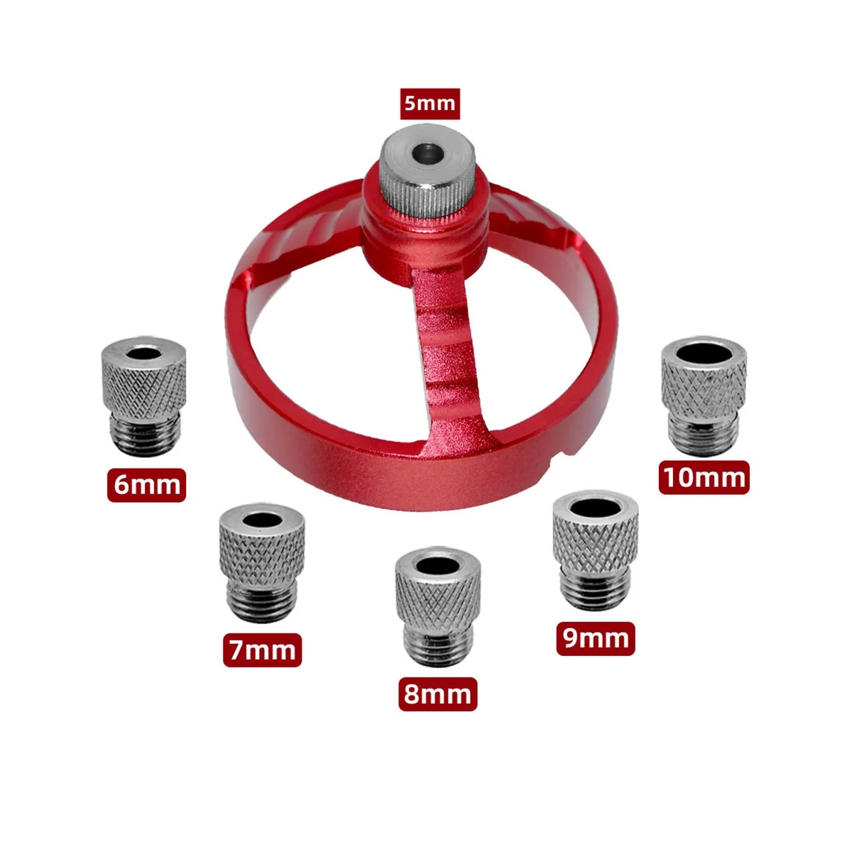 

Doweling Jig 5/6/7/8/9/10mm Drilling Guide Vertical Pocket Hole Jig Joinery Dowel Hole Punch Locator Tool Red