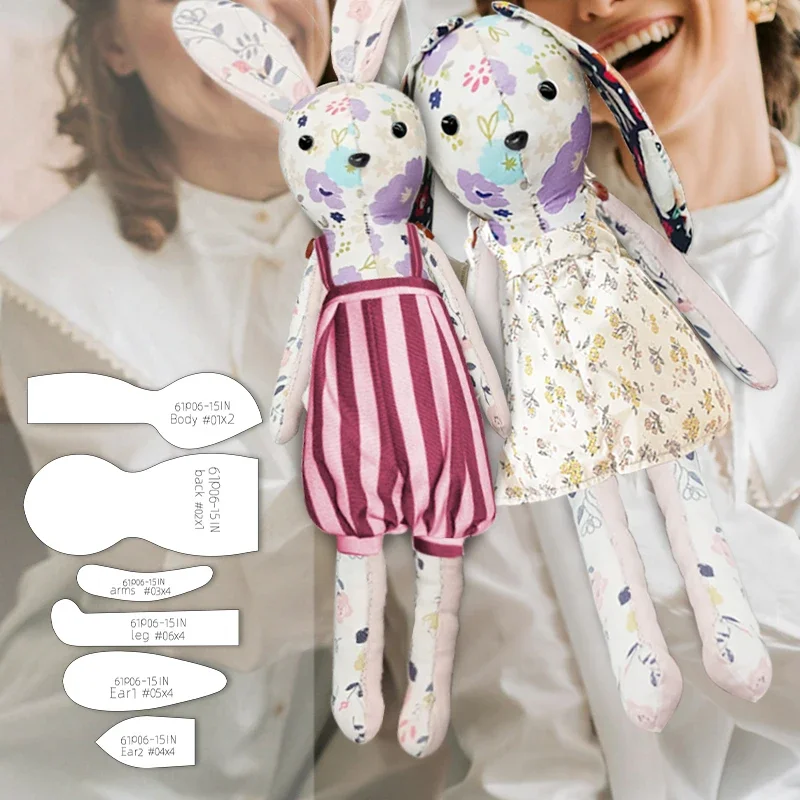 Leather Craft Template Sewing Template NUBECOM 6pcs Rabbit Making Mold Acrylic Templates Handcraft Rabbit Doll Quilting Template DIY Molds Decoration Gifts Sewing Tool