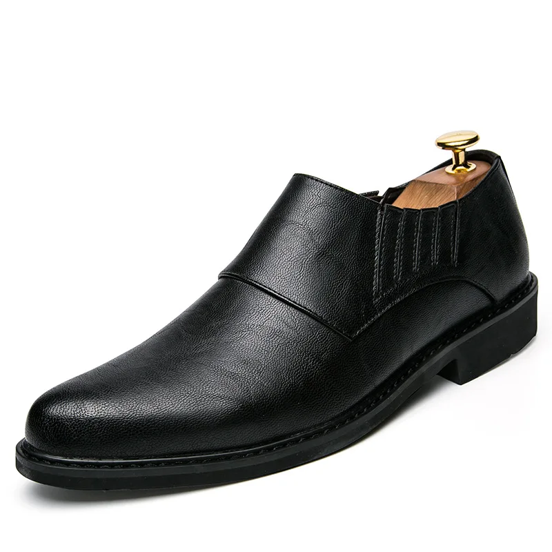 

Men's business shoes comfortable soft bottom slip-on thick men's shoes 2019 spring pointed toe oxfords men dress shoes