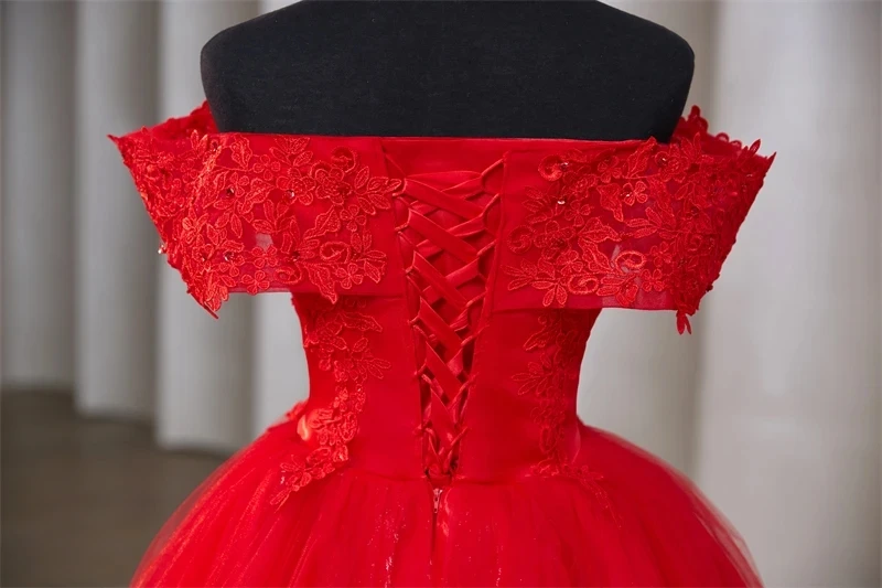 Y&M Novias Red Quinceanera Dresses New Sweet Party Dresses Pearls Ball Gown Classic 15 Year Old Dress Pluse Size