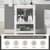 24" Bathroom Vanity with Sink, Sink Cabinet with Rectangular Ceramic Basin, Vanities Cabinet with 2 Doors and 1 Open Shelf,White 4