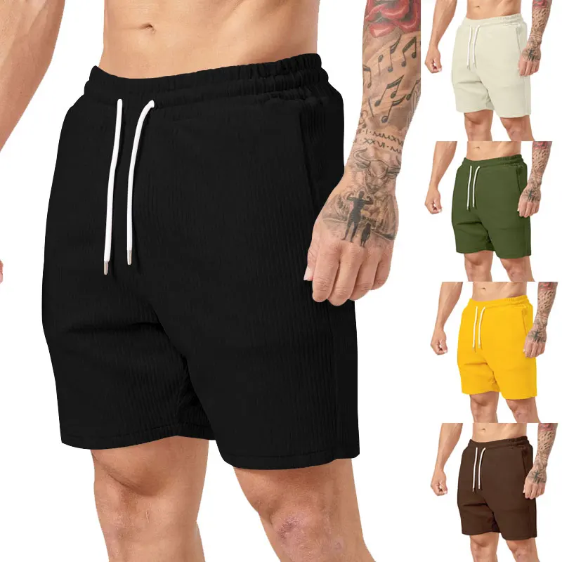 

Мужские вельветовые шорты, повседневные однотонные спортивные шорты, одежда в простом стиле, лето 2024