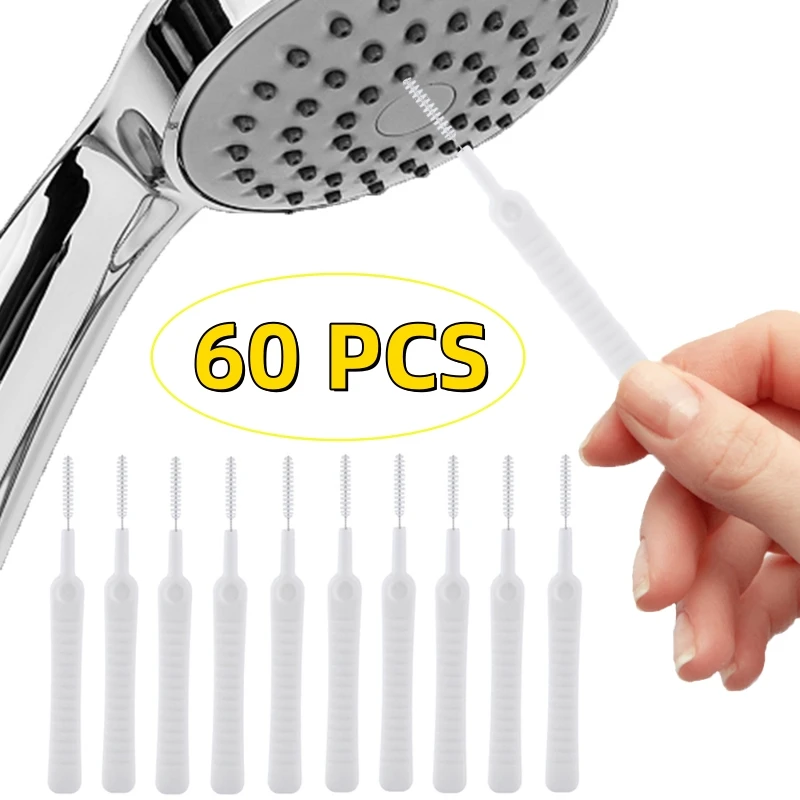 60 Pieces Shower Nozzle Cleaning Brush Shower Head Anti-Clogging Cleaning  Brush Multifunctional Small Hole Cleaning Brush for Bathroom and Electronic  Equipment Nylon Brush