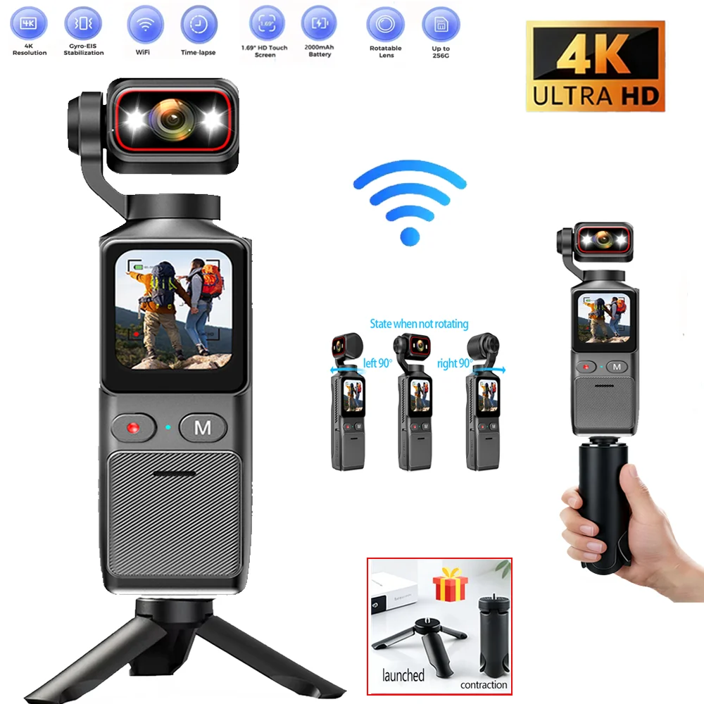 Caméra Action 4K Sport Étanche 30m avec Accessoires