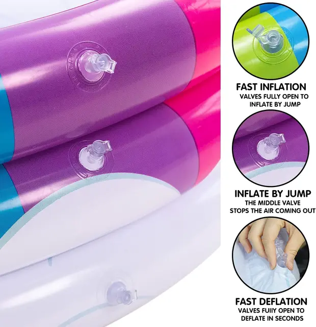 Rainbow Unicorn Baby Removable Swimming Pool Inflatable Pool forChildren Ring Swim Pool Game Water Pool for Summer Fun Ages 3+ 5