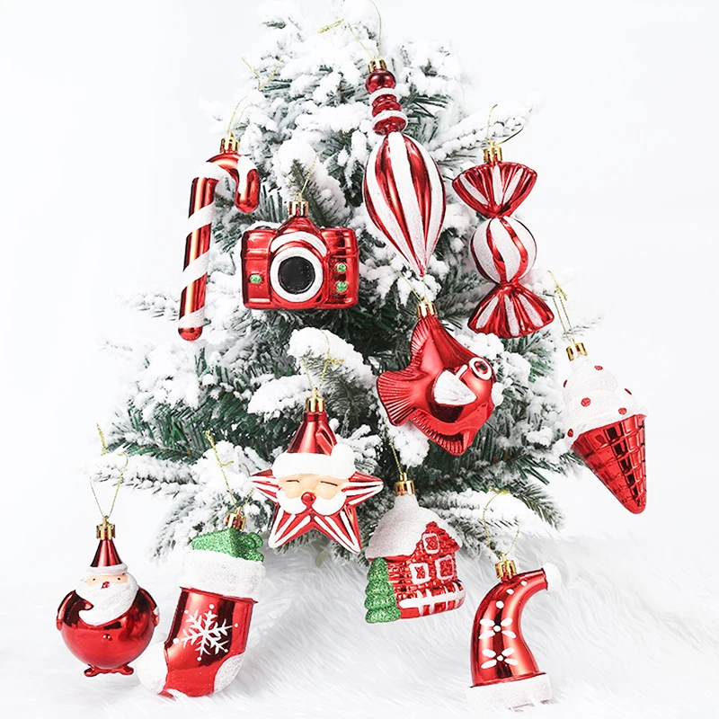 Christmas Red Lollipop Candy Cane Pendant Xmas Tree Hanging Ball Ornaments Christmas Decor for Home New Year Gif 2pcs/set christmas decorations