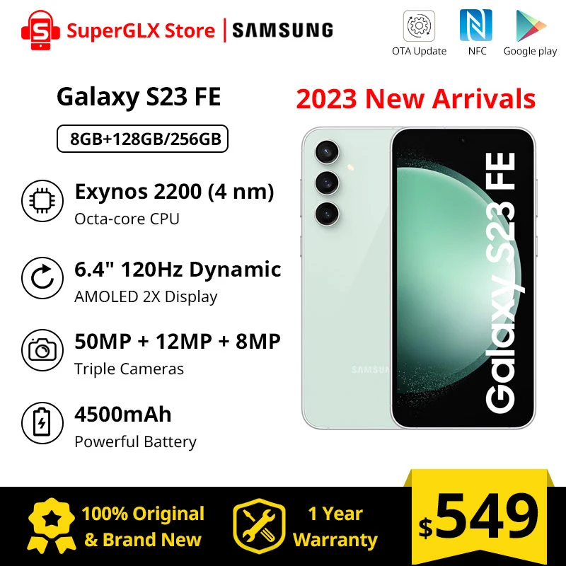 Global Version Samsung Galaxy S23 FE S711B-DS 128GB/256GB Exynos 2200  Octa-core 6.4 120Hz AMOLED 2X Display 2SIM 50MP Cameras - AliExpress