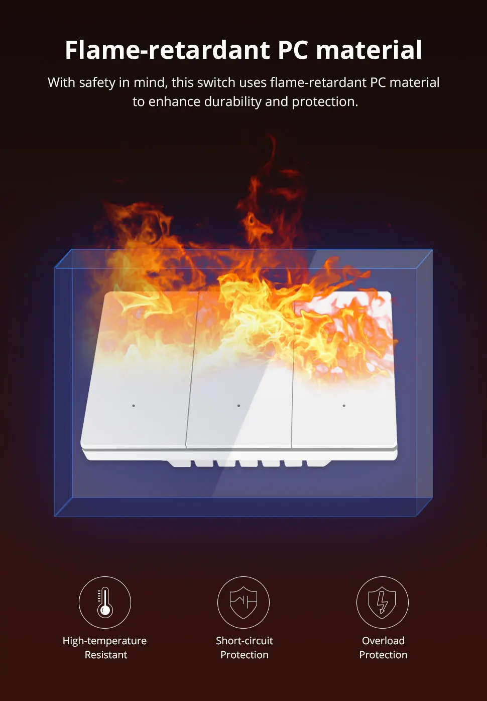Matter WiFi Smart Wall Light Switch 1 2 3 4 Gangs Flame-retardant PC Material Pa