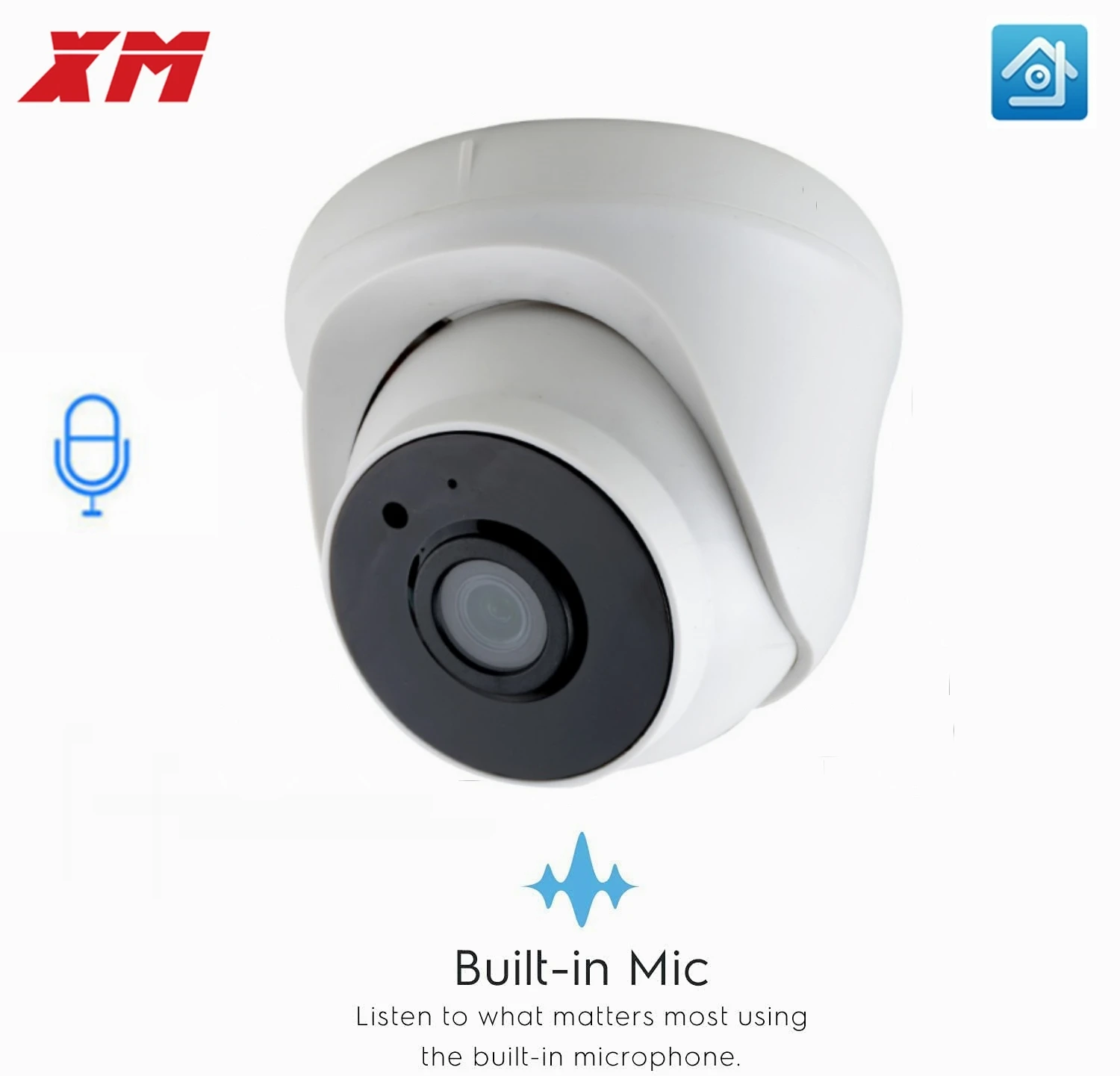 XM HD IP Camera 4.0MP Indoor Audio Dome Cam  IR Lens 2.8mm  IP CCTV Security Camera Network P2P Android iPhone XMEye View - 3