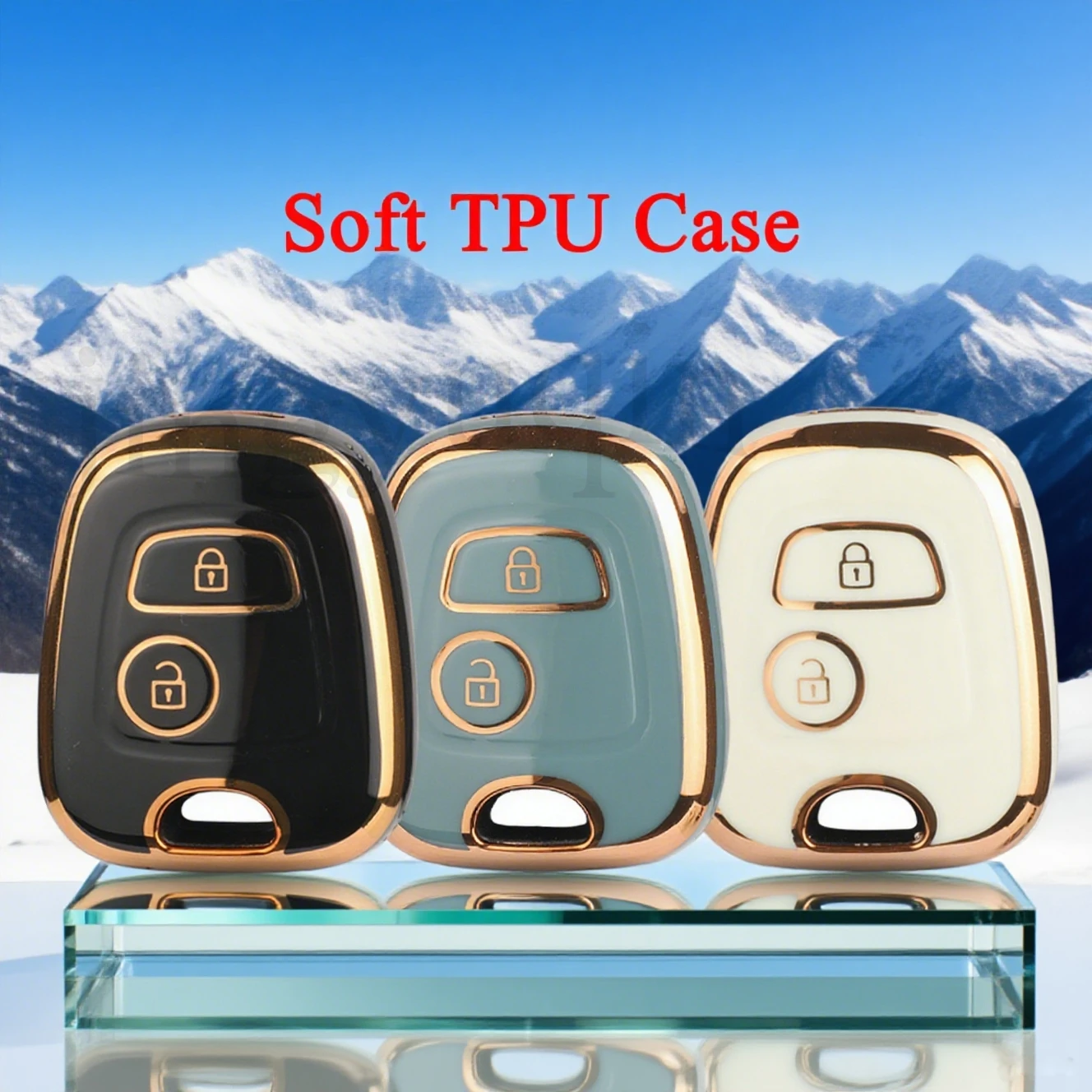 Jingyuqin 2-Button Soft TPU Smart Key Case Cover