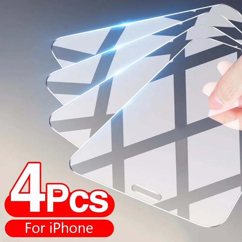 Стекло для iPhone 12 13 7 8 Plus 6 6S 5S SE 2020 Защитная пленка 11 Pro Max Mini XR XS X защитное стекло 4 шт.