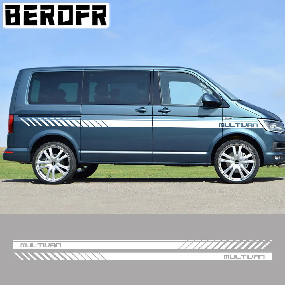 2 Pezzi Adesivi Per La Linea Di Vita Della Portiera Dell'Auto Per Volkswagen Vw Multivan T4 T5 T6 Accessori Per Trasportatori Camper Van Decalcomanie 